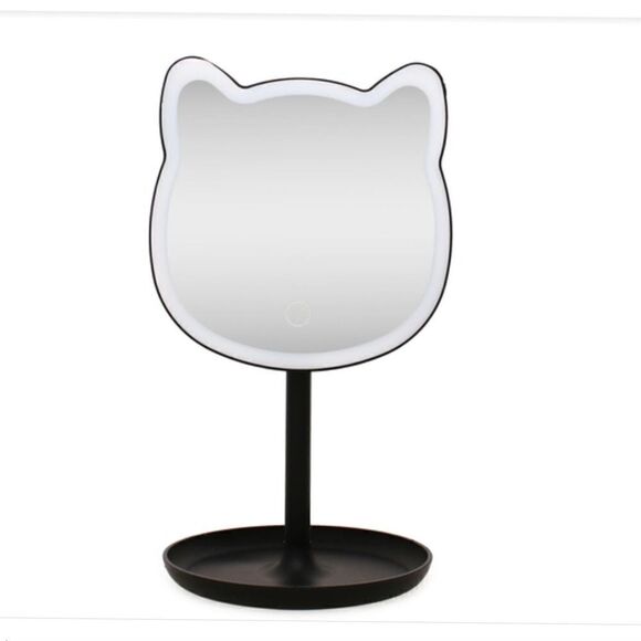 New! Black Cat Kitty LED Mirror! Adorable! - Picture 1 of 2